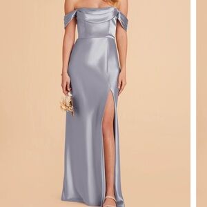 Birdy Grey Dusty Blue Satin Mia dress size S